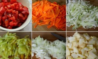 Помидоры, морковь, капуста, перец, лук, картофель